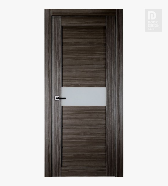 Edna Vetro Gray Oak Modern Interior Frameless Door by Belldinni