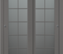 Avon 10 Lite Vetro Gray Matte Modern Interior Bypass Doors by Belldinni