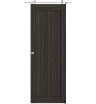 Shaker 1 Panel Gray Oak Barn doors