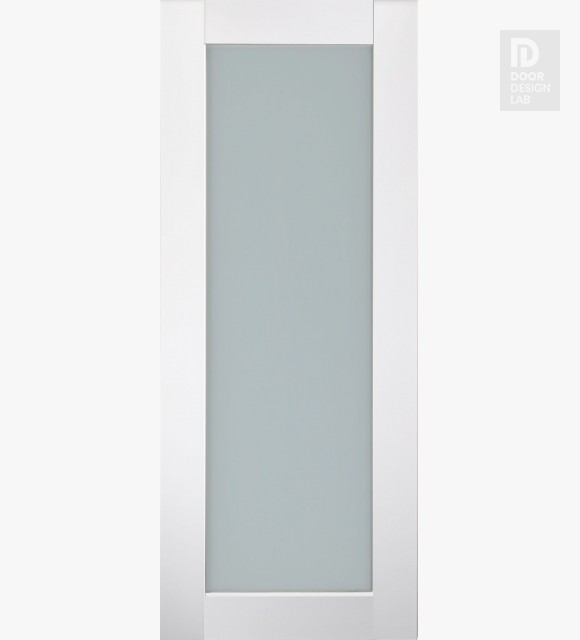 Modern Interior DOOR SLAB SMART PRO 207 VETRO POLAR WHITE 18" X 92 1/2" X 1 3/4" TEMPERED FROSTED GLASS