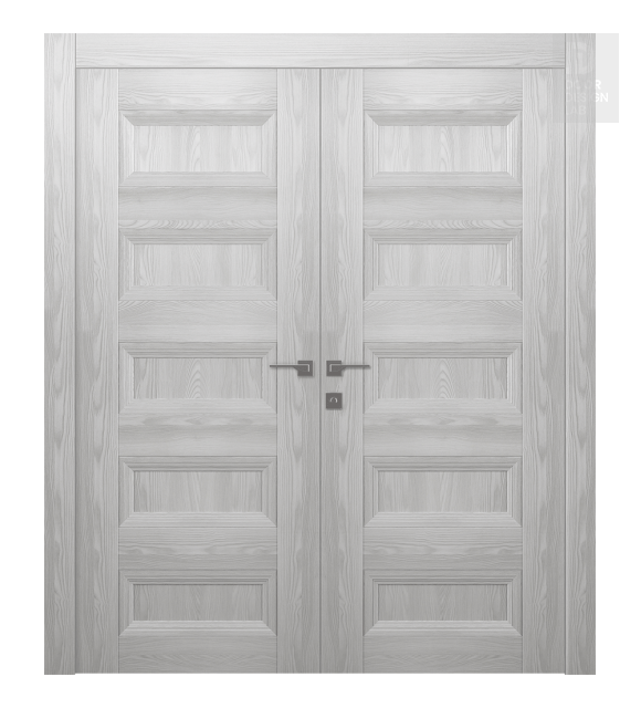 Oxford Duo 07 4R Ribeira Ash Modern Interior Double Swing Doors by Belldinni