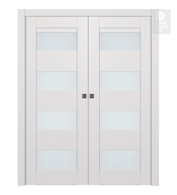 Avon 07-08 Vetro Snow White Modern Interior Double Pocket Doors by Belldinni