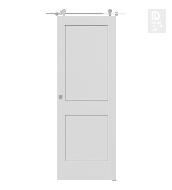 Shaker 2 Panel Primed Modern Interior Barn Door by Belldinni