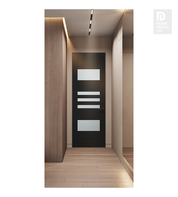 Leti Vetro Black Matte Modern Interior Frameless Door by Belldinni
