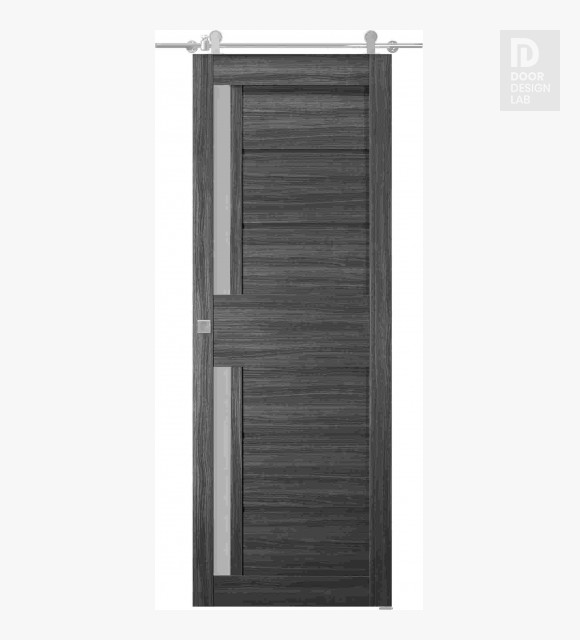 Esta Vetro Gray Oak Modern Interior Barn Door by Belldinni