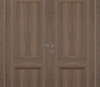 Oxford Duo 07 R Pecan Nutwood Modern Interior Double Swing Doors by Belldinni
