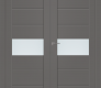 Edna Vetro Gray Matte Modern Interior Double Swing Doors by Belldinni