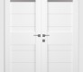 Imma Vetro Bianco Noble Modern Interior Double Swing Doors by Belldinni