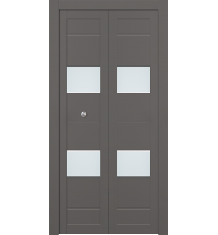 Vita Vetro Gray Matte Bi-folding doors