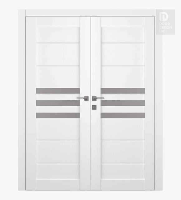 Dome Vetro Bianco Noble Modern Interior Double Swing Doors by Belldinni