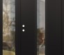 Modern Steel Front Door DIAMOND A1 48" X 80" BLACK/BLACK CLEAR GLASS PANEL BLACK RHI WITH SIDELITE CLEAR GLASS