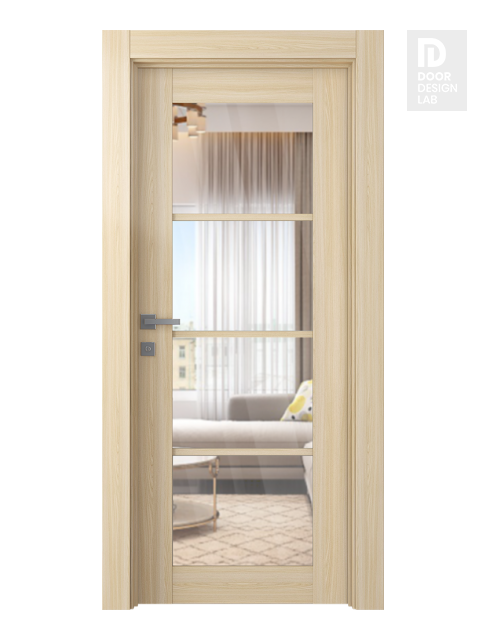 Avon 4 Lite Clear Vetro Loire Ash Modern Interior Door by Belldinni