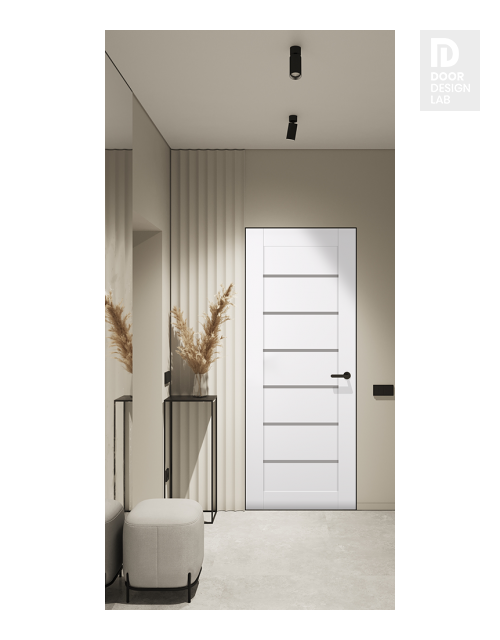 Alba Snow White Modern Interior Frameless Door by Belldinni