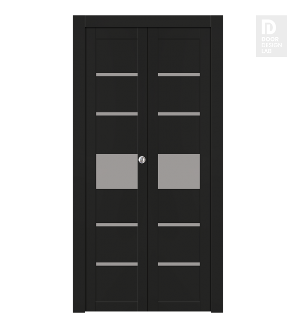 Avon 07-06 Vetro Black Matte Modern Interior Bifold Doors by Belldinni