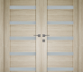 Leora Vetro Shambor Modern Interior Double Swing Doors by Belldinni