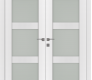 Palladio 3 Lite Vetro Bianco Noble Modern Interior Double Swing Doors by Belldinni