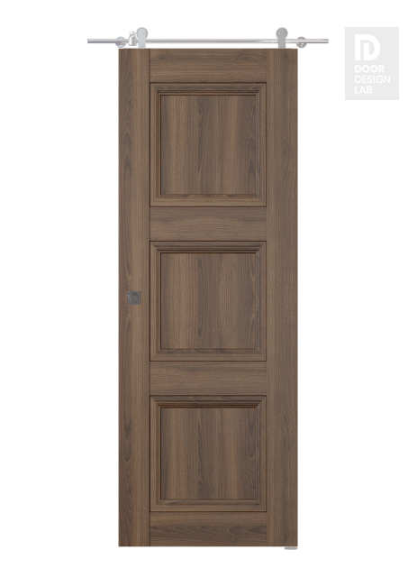 Oxford Duo 07 2Rn Pecan Nutwood Modern Interior Barn Door by Belldinni