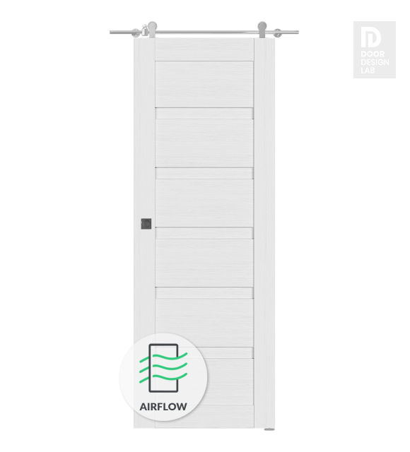Louver Bianco Noble Modern Interior Barn Door by Belldinni