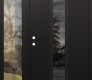 Modern Steel Front Door DIAMOND A1 48" X 80" BLACK/BLACK MIRRORED GLASS PANEL BLACK RHI WITH SIDELITE CLEAR GLASS
