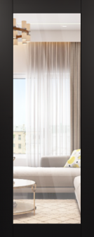 DOOR SLAB AVON 207 CLEAR VETRO BLACK MATTE 30" X 80" X 1 3/4" TEMPERED CLEAR GLASS