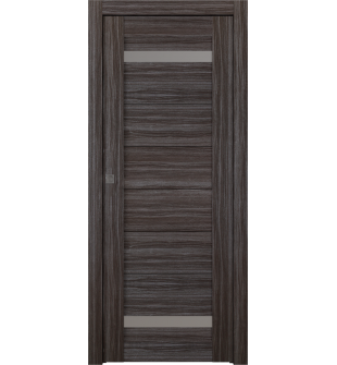 Perla Vetro Gray Oak Pocket doors