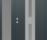 Modern Steel Front Door DIAMOND A6 48" X 80" ANTHRACITE/ANTHRACITE FROSTED GLASS PANEL STAINLESS STEEL RHI WITH SIDELITE FROSTED GLASS