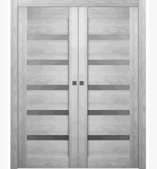 Avon 07-04 Vetro Ribeira Ash Double pocket doors