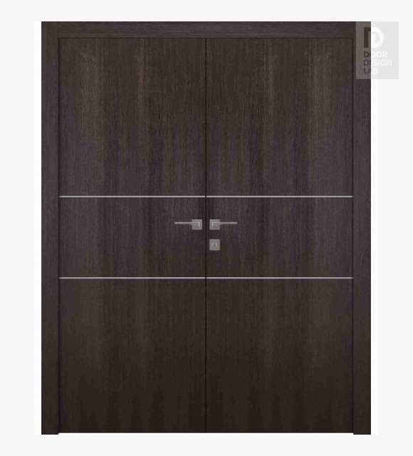 Optima 2H Veralinga Oak Modern Interior Double Swing Doors by Belldinni