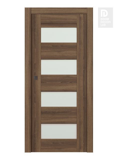 Avon 07-08 Vetro Pecan Nutwood Modern Interior Pocket Door by Belldinni
