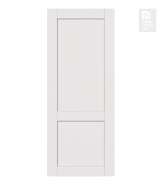 Shaker 2 Panel Snow White Modern Interior Hidden Barn Door by Belldinni