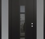 DIAMOND A9 64" X 96" BLACK/BLACK MIRRORED GLASS PANEL BLACK RHI WITH 2 SIDELITES AND TRANSOM FROSTED GLASS