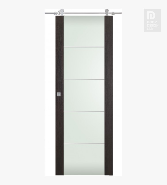 Avon 202 4H Vetro Veralinga Oak Modern Interior Barn Door by Belldinni