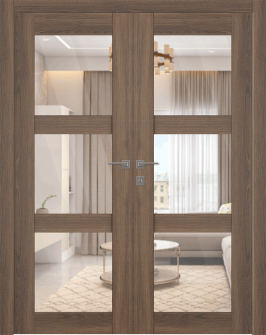 Avon 3 Lite Clear Vetro Pecan Nutwood