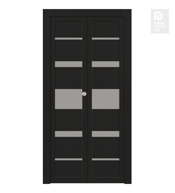 Avon 07-03 Vetro Black Matte Modern Interior Bifold Doors by Belldinni