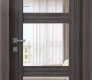 Palladio 3 Lite Clear Vetro Gray Oak Modern Interior Door by Belldinni