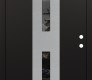 Modern Steel Front Door DIAMOND A6 36" X 80" BLACK/BLACK MIRRORED GLASS PANEL STAINLESS STEEL LHI