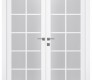 Palladio 10 Lite Vetro Bianco Noble Modern Interior Double Swing Doors by Belldinni