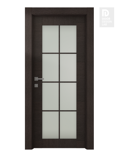 Avanti 8 Lite Vetro Black Apricot Modern Interior Door by Belldinni
