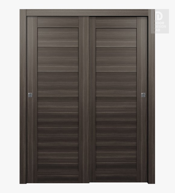 Orleo Gray Oak Modern Interior Bypass Doors by Belldinni