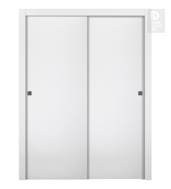Smart Pro Flat Polar White Modern Interior Bypass Doors by Belldinni