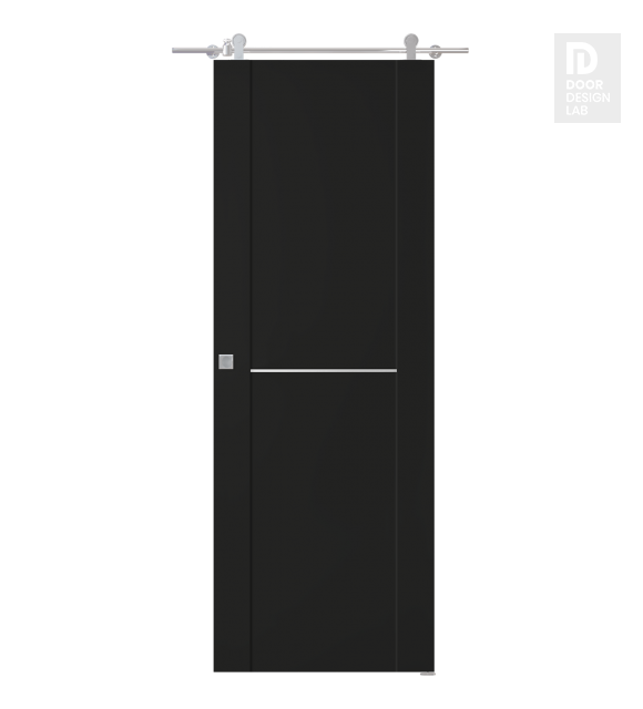 Avon 01 1H Black Matte Modern Interior Barn Door by Belldinni
