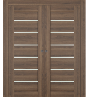 Avon 07-02 Vetro Pecan Nutwood Double pocket doors