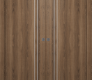 Optima 2V Pecan Nutwood Modern Interior Double Pocket Doors by Belldinni
