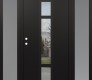 DIAMOND A9 64" X 80" BLACK/BLACK CLEAR GLASS PANEL BLACK LHI WITH 2 SIDELITES FROSTED GLASS