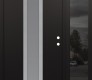 Modern Steel Front Door DIAMOND A1 50" X 80" BLACK/WHITE FROSTED GLASS PANEL STAINLESS STEEL LHI WITH SIDELITE MIRRORED GLASS