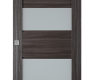 Dessa Vetro Gray Oak Modern Interior Barn Door by Belldinni