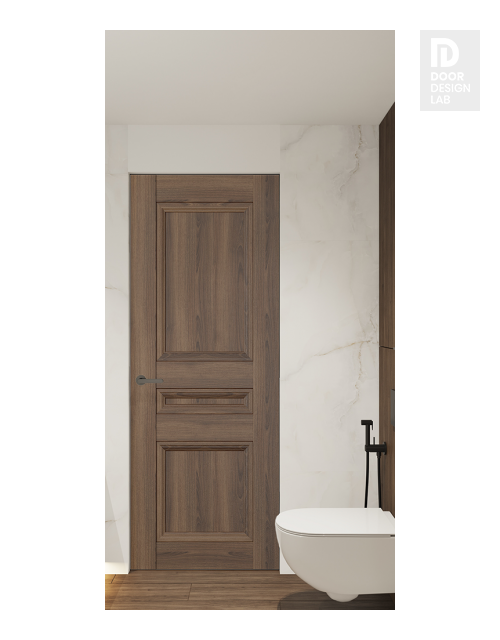 Oxford Duo 07 2R Pecan Nutwood Modern Interior Frameless Door by Belldinni