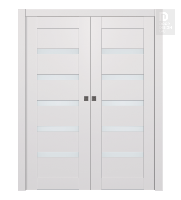 Avon 07-04 Vetro Snow White Modern Interior Double Pocket Doors by Belldinni