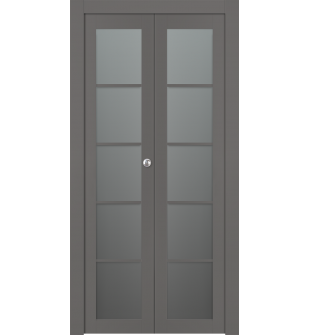 Avon 5 Lite Vetro Gray Matte Bi-folding doors