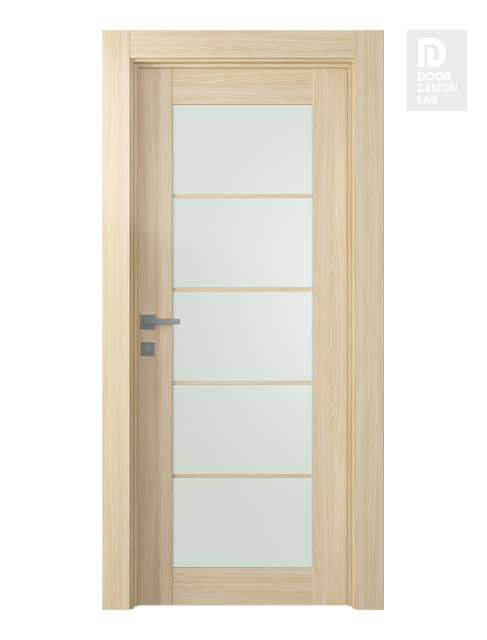 Avon 5 Lite Vetro Loire Ash Modern Interior Door by Belldinni
